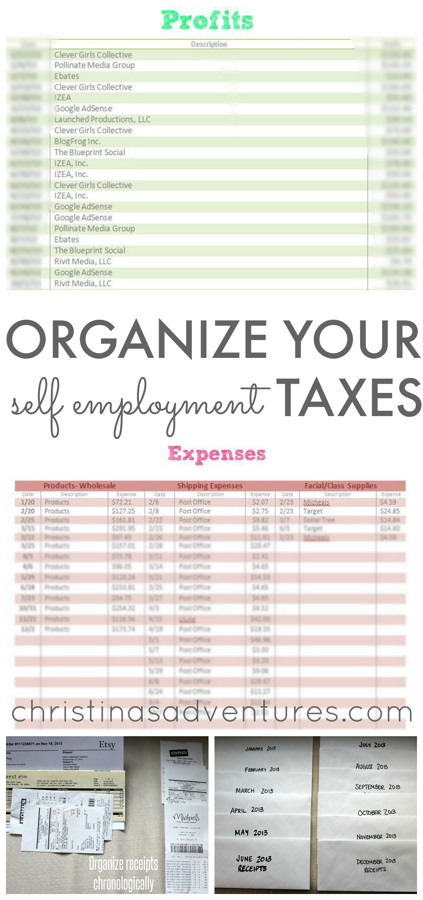 Organize Small Business Taxes plus free printables - Christinas
